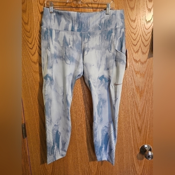 Women’s Nike Epic Luxe Blue Running Training Tights Size 1X - Picture 3 of 5